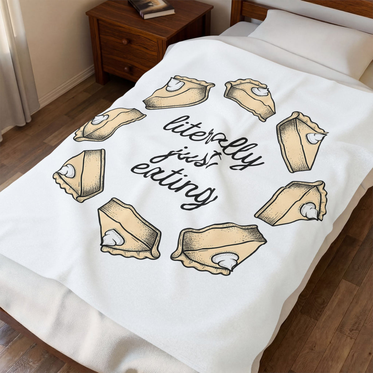 Pie Pieces Holiday Cuisine Gift Sketch Pastry Christmas Fan Hand Drawn Food Retro Cream Blanket