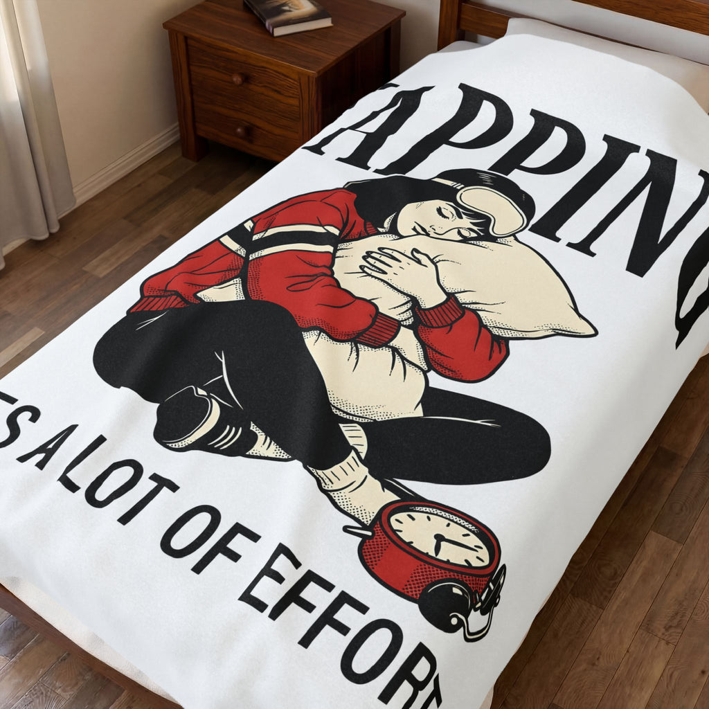 Girl Blanket Blanket Funny Sleep Gift Women Comic Blanket Plushie Blanket Humor Fan Cartoon Blanket Slumber Graphic Retro Alarm Clock Blanket