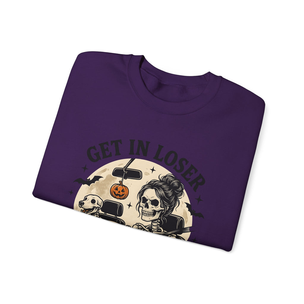 Skeleton Driver Sweatshirt Halloween Spooky Gift Women Vintage Sweatshirt Skeleton Sweatshirt Horror Fan Retro Sweatshirt Creepy Graphic Hand Drawn Bat Sweatshirt