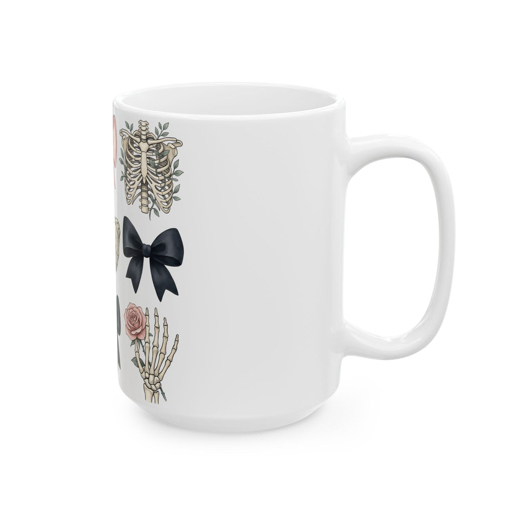 Skull Flower Halloween Dark Gift Watercolor Sugar Skull Horror Fan Gothic Dark Retro Bony Mug