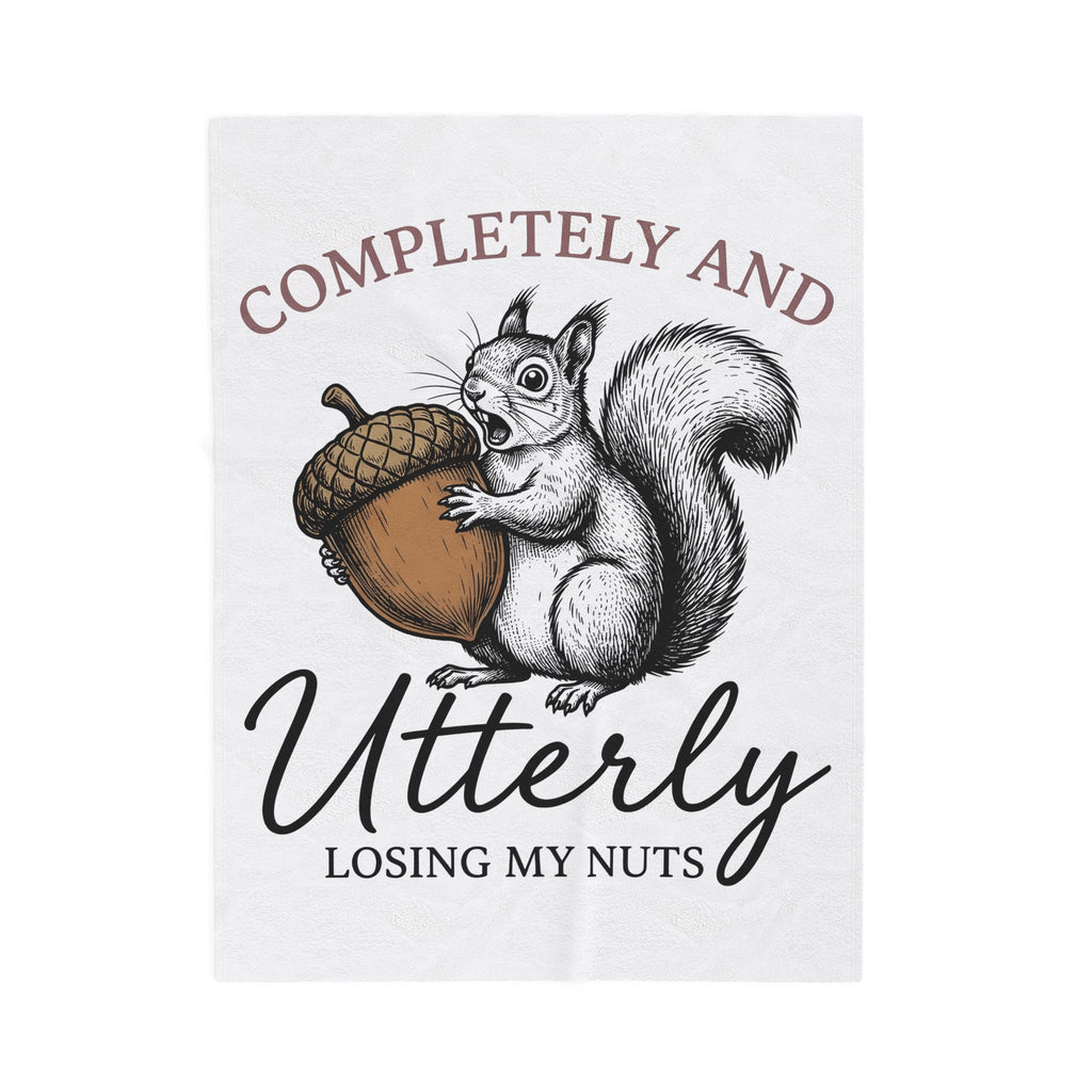 Chipmunk Nut Blanket Funny Pet Gift Women Sketch Blanket Acorn Blanket Humor Fan Squirrel Graphic Retro Comedy Blanket