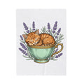 Kitten Cup Blanket Cat Garden Gift Women Line Art Blanket Cat Blanket Blanket Cat Fan Feline Graphic Blanket Floral Design Hand Painted Flower Blanket