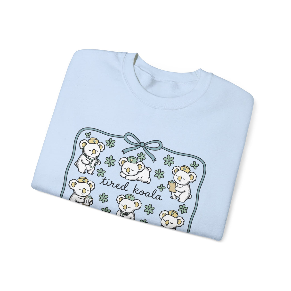 Medical Koala Sweatshirt Nurses Fauna Gift Women Sweet Sweatshirt Koala Sweatshirt Nurse Enthusiast Cute Sweatshirt Wildlife Graphic Doodle Florals Sweatshirt
