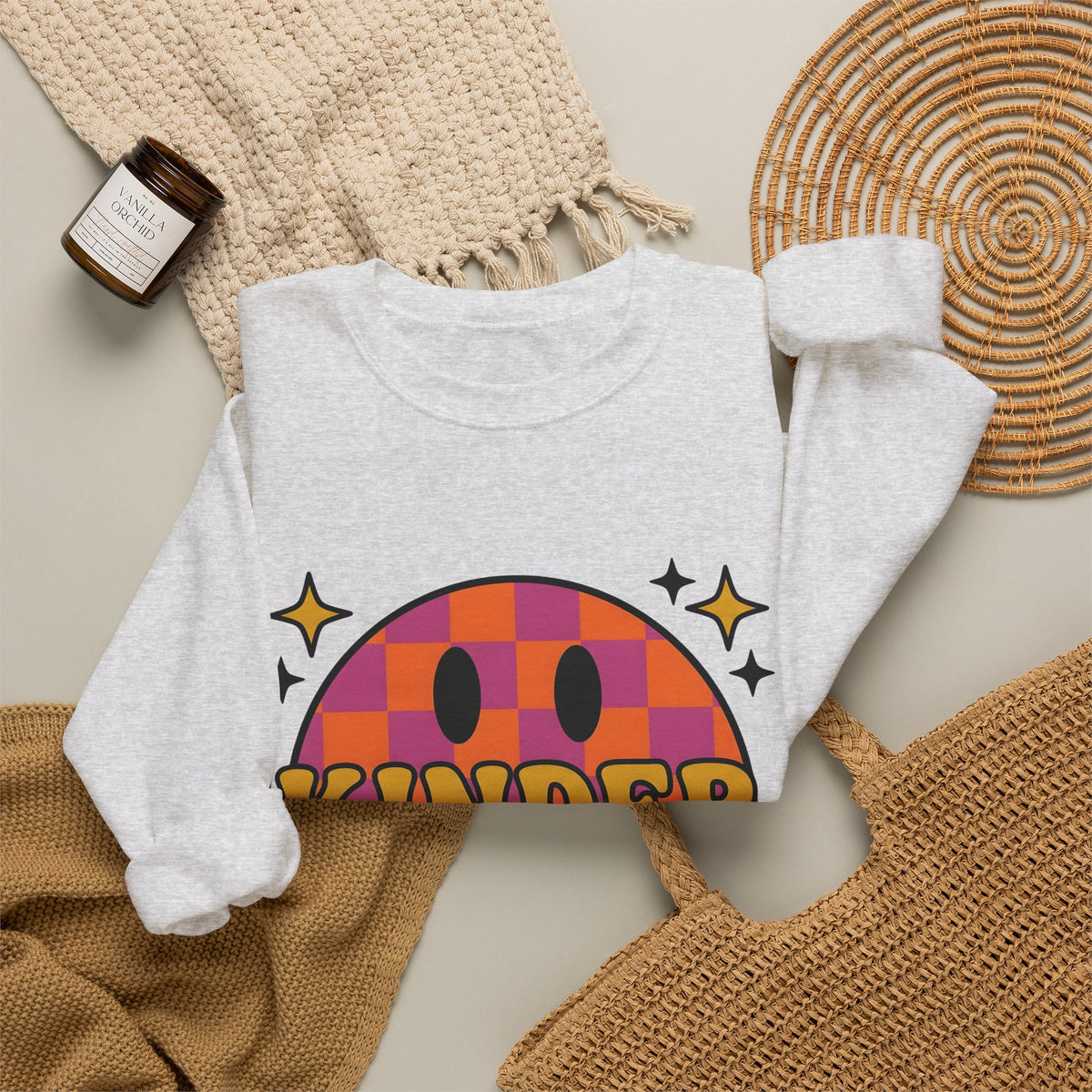 Grin Icon Teachers Inspiration Gift Nostalgic Smiley Educator Enthusiast Vintage Motivational Sweatshirt