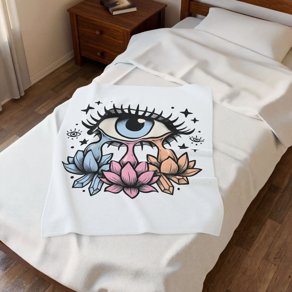 Magical Eye Blanket Boho Chic Meditation Gift Women Tribal Blanket Third Eye Blanket Bohemian Enthusiast Primitive Blanket Mindfulness Graphic