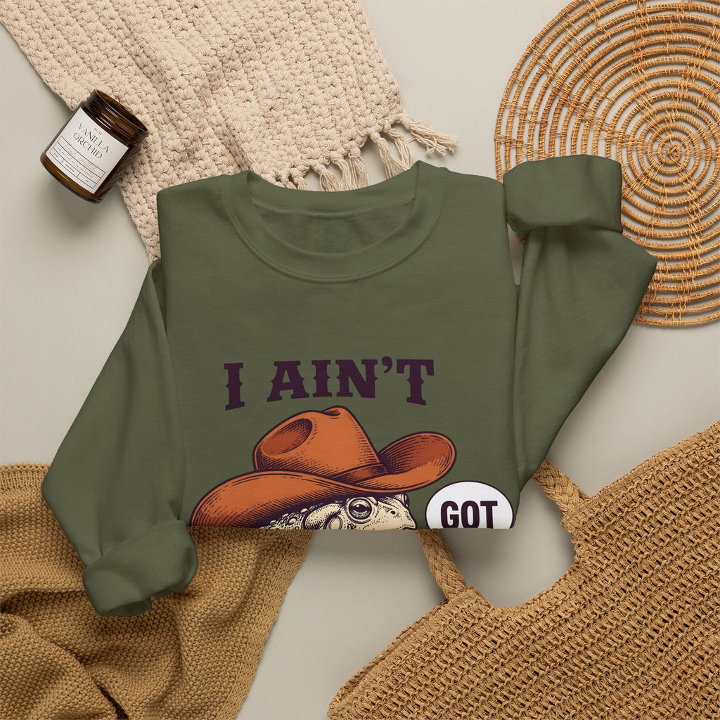 Ranch Frog Funny Critter Gift Classic Toad Humor Fan Retro Animal Doodle Talk Bubble Sweatshirt