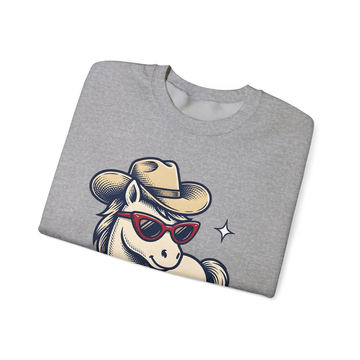 Horse Cowboy Hat Sweatshirt Cowgirl Cowboy Gift Women Classic Sweatshirt Equine Sweatshirt Rodeo Fan Western Sweatshirt Cowboy Graphic Line Art Eyeglasses
