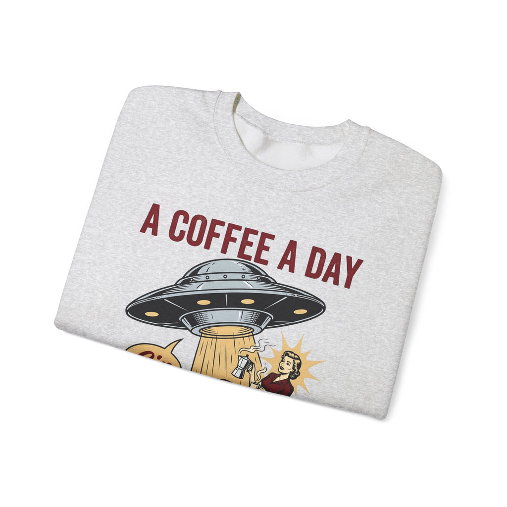 Ufo Coffee Woman Sweatshirt Coffee Alien Gift Women Retro Sweatshirt Alien Sweatshirt Coffee Fan Retro Sweatshirt Extraterrestrial Graphic Vintage Spaceship