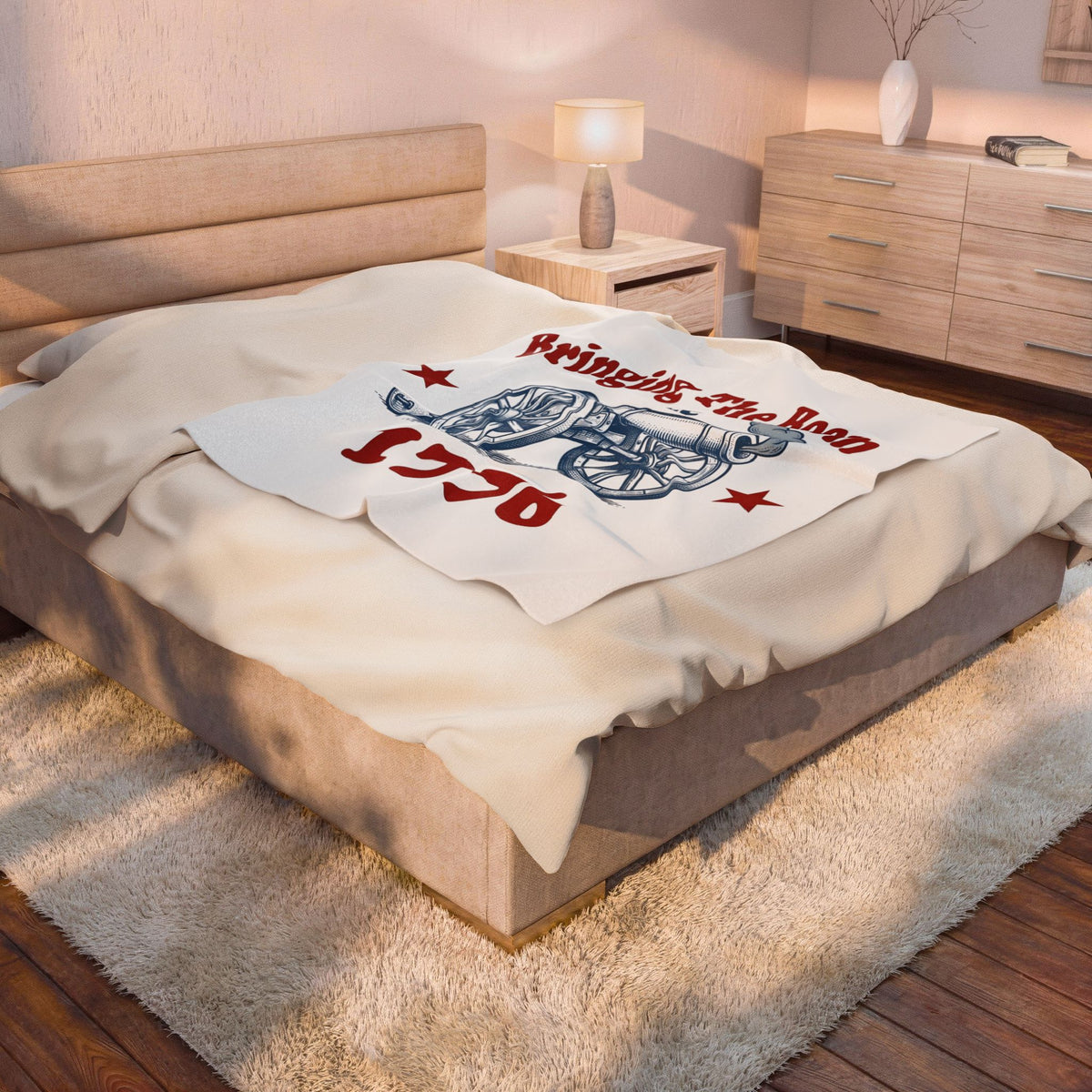 Cannon Illustration Blanket 4th Of July America Gift Women Retro Blanket Artillery Blanket Fireworks Fan Vintage Blanket Patriotic Graphic Sketch
