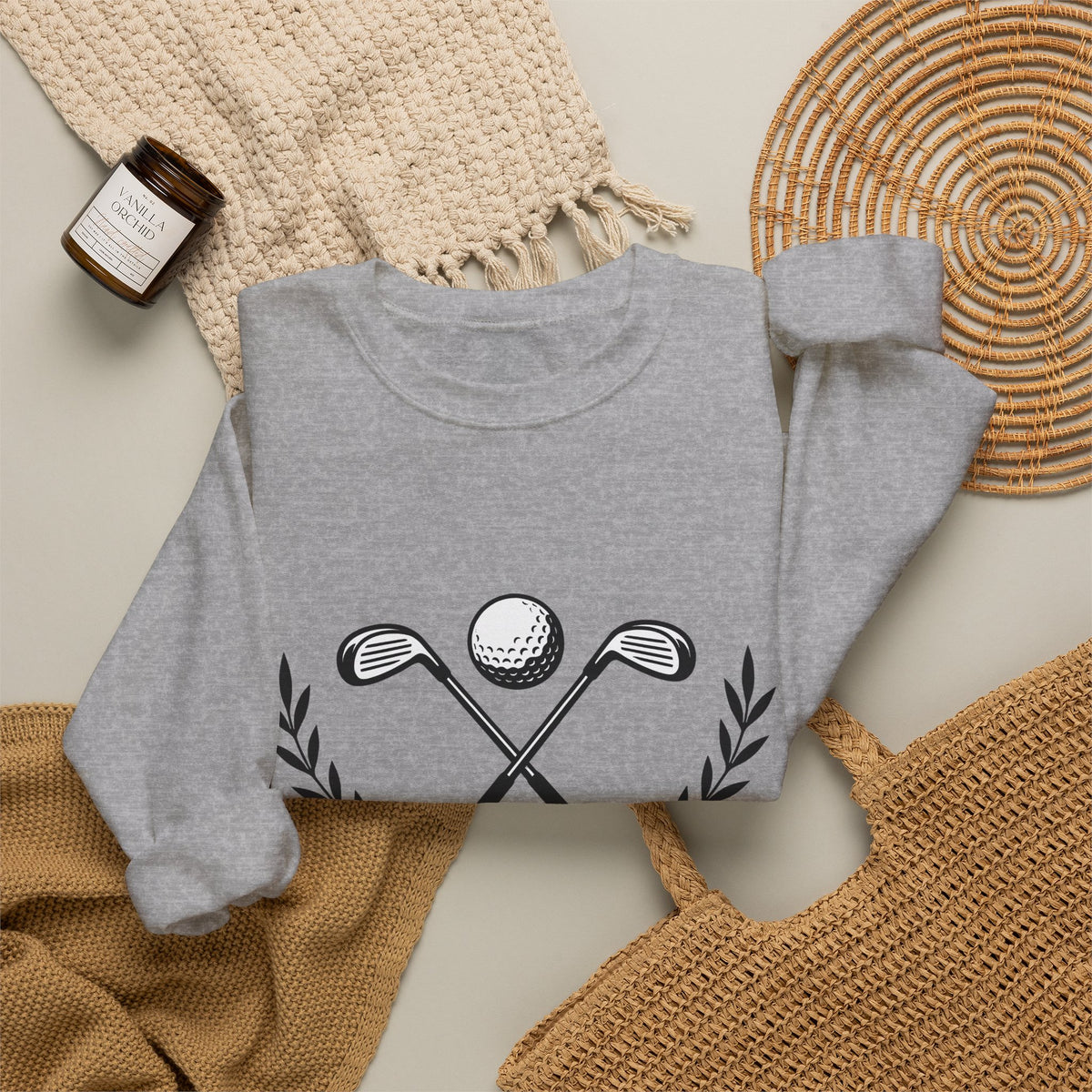 Golf Clubs Golf Camping Gift Simple Golfing Golfer Enthusiast Minimalist Outdoor Retro Golf Ball Sweatshirt
