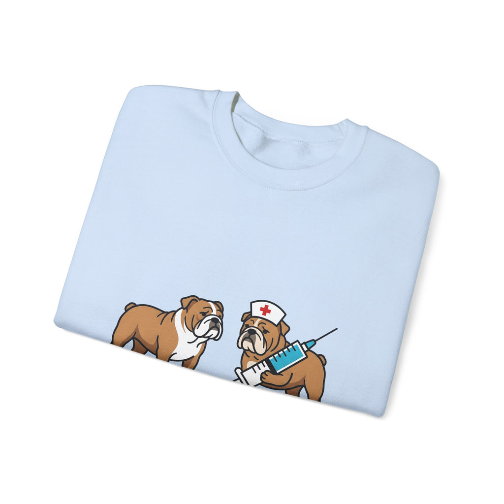 Bulldog Nurse Sweatshirt Nurses Animal Gift Women Graphic Sweatshirt Bulldog Sweatshirt Nurse Enthusiast Bulldog Graphic Sweatshirt Creature Illustration
