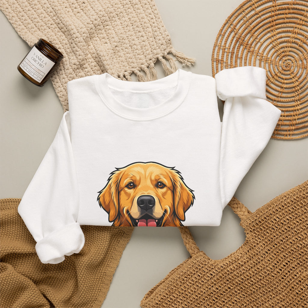 Golden Retriever Dog Pet Gift Cartoon Retriever Dog Fan Puppy Doggy Bold Fur Sweatshirt