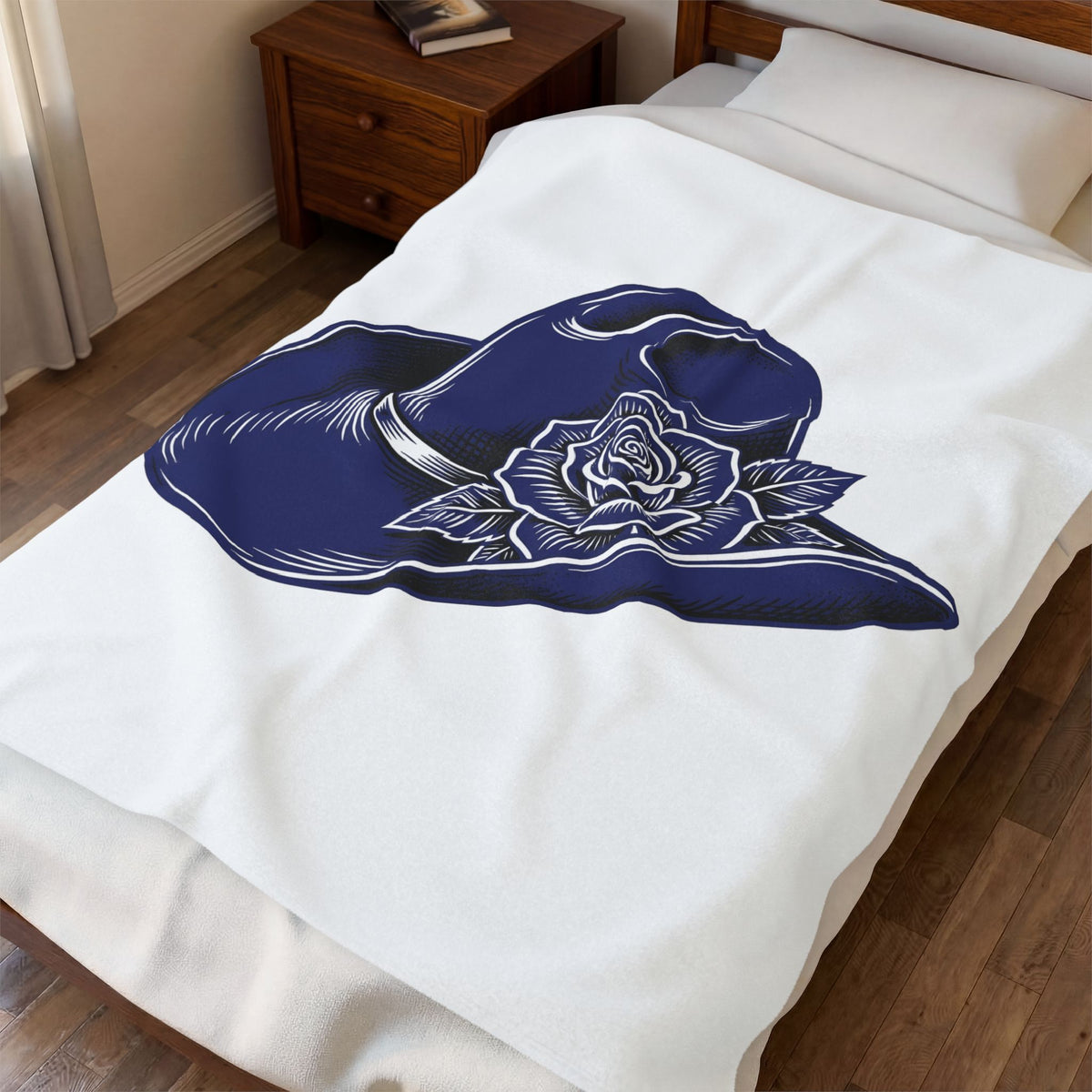 Cowboy Cap Blanket Cowgirl Ranch Gift Women Rustic Blanket Cowboy Hat Blanket Rodeo Fan Western Blanket Farm Graphic Line Art Bloom Blanket