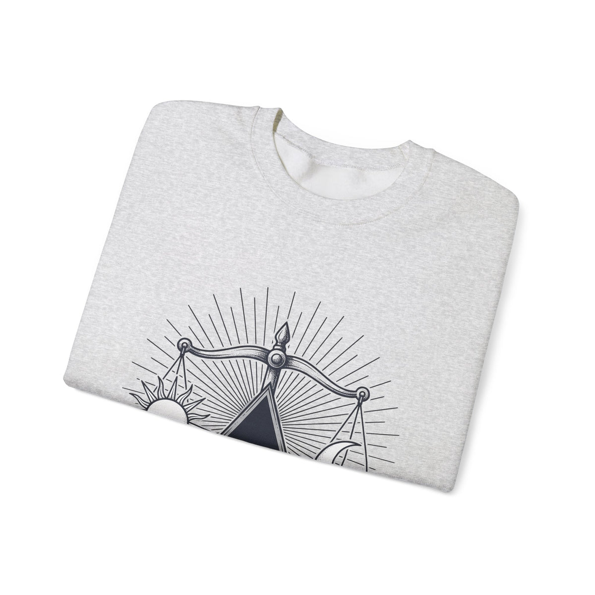 Sun Moon Symmetry Sweatshirt Boho Chic Star Signs Gift Women Fantasy Sweatshirt Lunar Sweatshirt Bohemian Fan Mystical Sweatshirt Zodiac Graphic Sketch Scale
