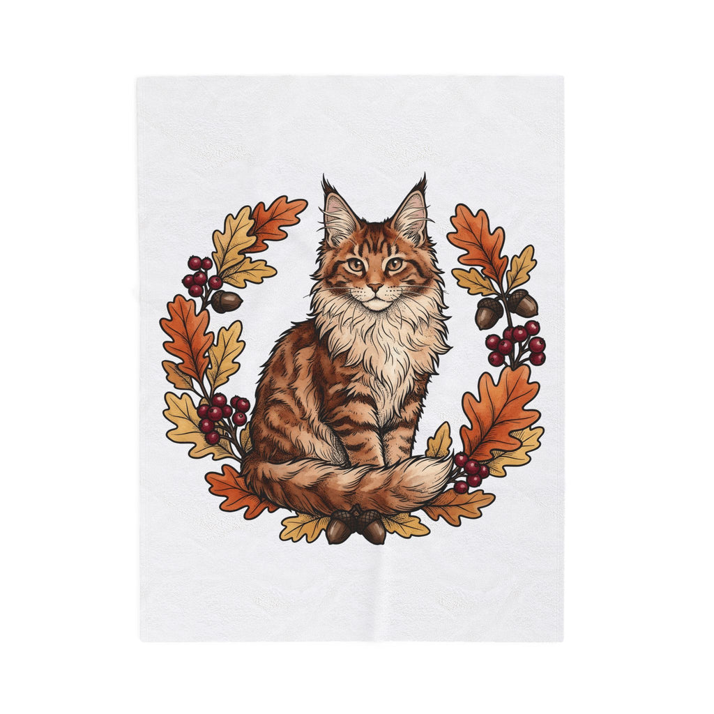 Maine Coon Pet Blanket Cat Pumpkin Gift Women Greenery Blanket Cat Blanket Cat Fan Foliage Blanket Gourd Graphic Old-Fashioned Orange Leaves Blanket
