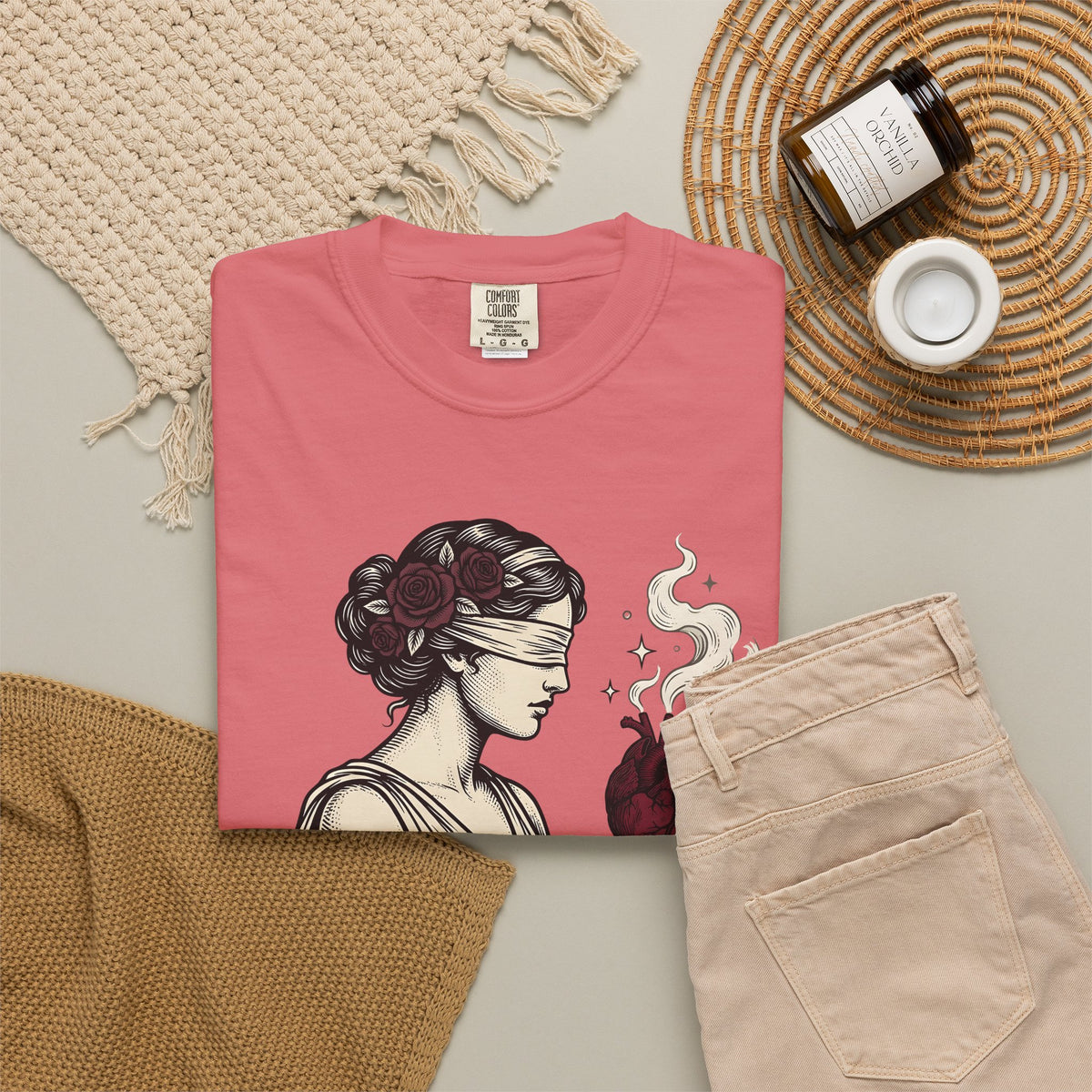 Goddess Love T-Shirt Boho Chic Magical Gift Women Sketch T-Shirt Divine Love T-Shirt Bohemian Fan Drawing Design Illustration Classic Bloom T-Shirt