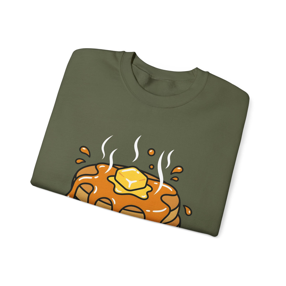 Pancake Stack Desserts Breakfast Gift Cartoon Pancakes Sweets Fan Cartoony Morning Bold Syrup Sweatshirt