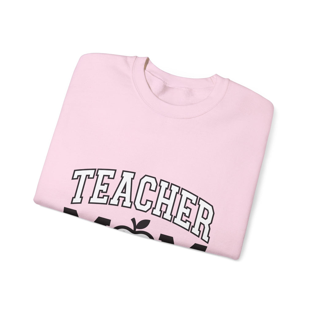 Apple Icon Sweatshirt Moms School Gift Women Thick Sweatshirt Fruit Sweatshirt Mother Enthusiast Bold Sweatshirt Education Graphic Modern Varsity Lettering