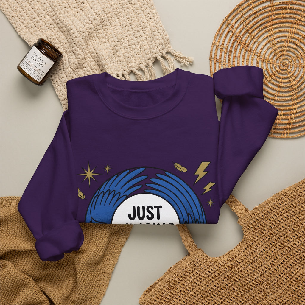 Blue Bird Drawing Sweatshirt Funny Creatures Gift Women Hand Drawn Sweatshirt Bird Sweatshirt Comedy Fan Cartoon Sweatshirt Animal Graphic Classic Electric