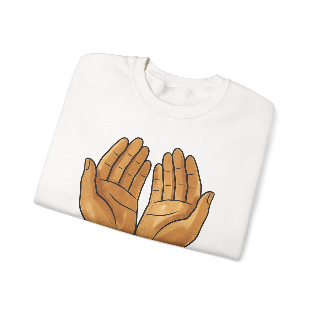 Open Palms Sweatshirt Support Thanks Gift Women Sketch Sweatshirt Hands Sweatshirt Caregiver Enthusiast Drawing Illustration Gratitude Graphic Simple