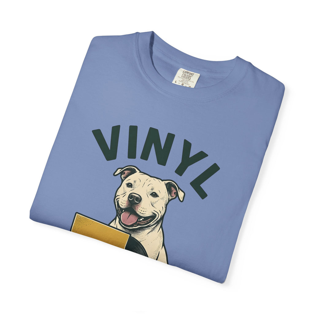 Pit Bull Dog Dog Sound Gift Distressed Pibble Dog Fan Grunge Audio Line Vinyl T-Shirt