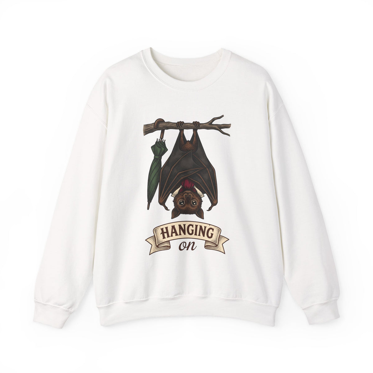 Bat Clipart Sweatshirt Funny Creature Gift Women Doodle Sweatshirt Bat Sweatshirt Humor Fan Cartoon Sweatshirt Beast Graphic Classic Parasol Sweatshirt