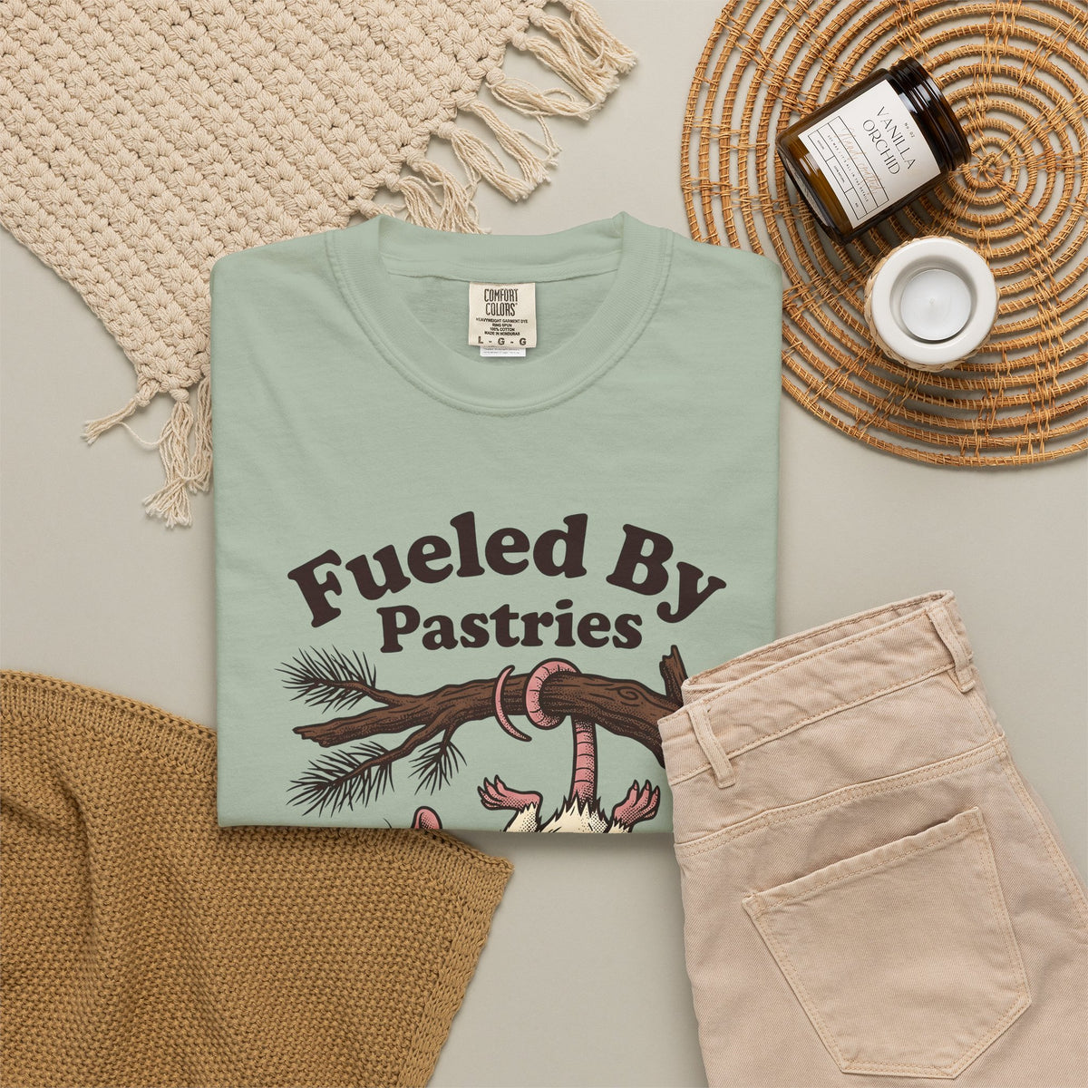 Possum Pastry T-Shirt Desserts Joke Gift Women Animation T-Shirt Pastry T-Shirt Dessert Fan Cartoon T-Shirt Pun Graphic Classic Branch T-Shirt