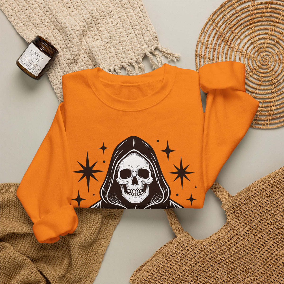 Death Reaper Sweatshirt Halloween Espresso Gift Women Dark Sweatshirt Grim Reaper Sweatshirt Horror Fan Gothic Sweatshirt Coffee Graphic Retro Sweatshirt Sweatshirt