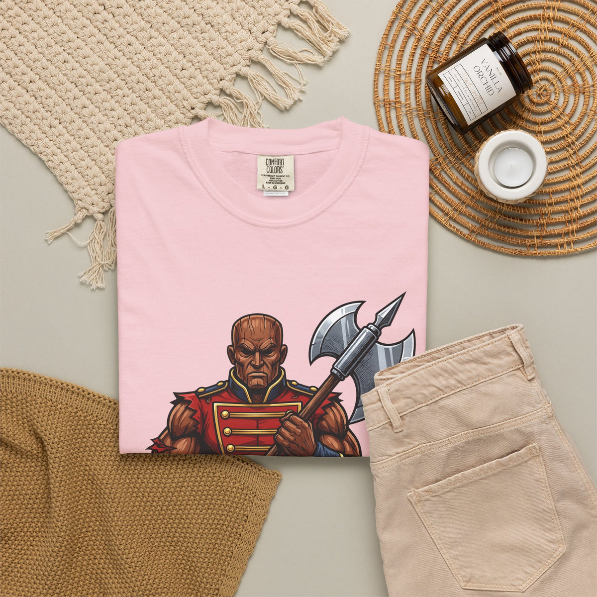 Wooden Soldier T-Shirt Christmas Festive Gift Women Sketch T-Shirt Tin Soldier T-Shirt Holiday Fan Drawing Graphic T-Shirt Hand Drawn War Axe