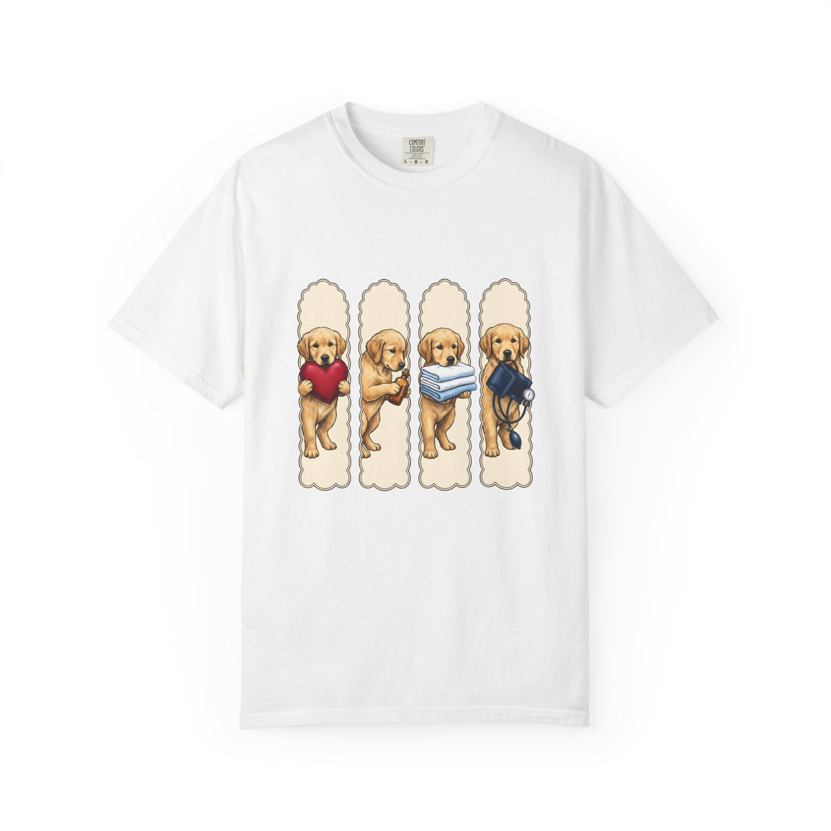 Golden Dog Puppy Nurse Pet Gift Puppy Healthcare Enthusiast Doggo Animal Minimalist T-Shirt