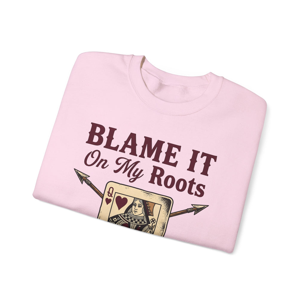 Playing Queen Sweatshirt Cowgirl Western Gift Women Hand Drawn Sweatshirt Queen Sweatshirt Rodeo Fan Illustrated Sweatshirt Country Graphic Folk Liquor Glass
