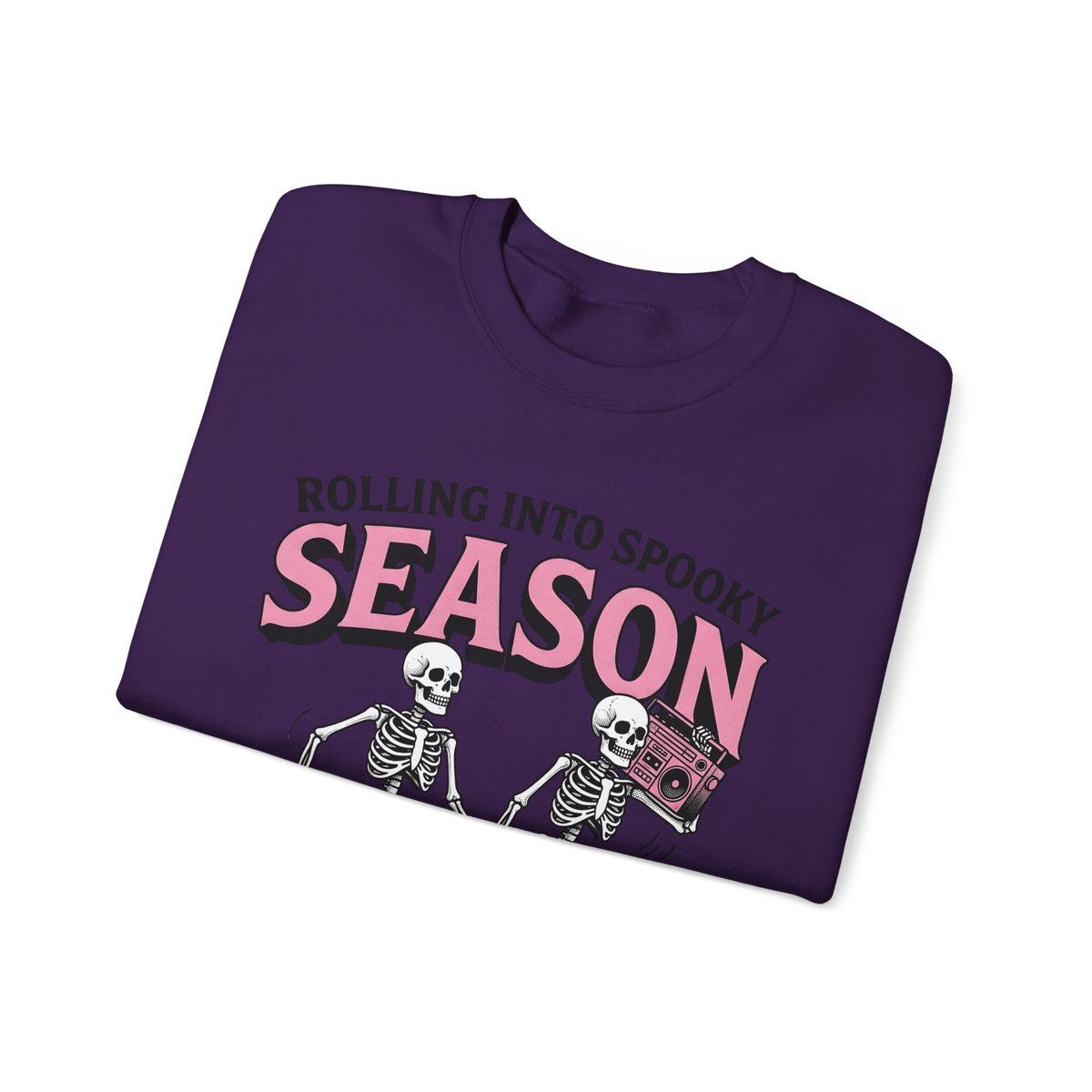 Skull Roller Skate Sweatshirt Halloween Celebration Gift Women Vintage Sweatshirt Roller Skating Sweatshirt Spooky Fan Retro Sweatshirt