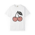 Cherry Illustration T-Shirt Moms Produce Gift Women Rustic T-Shirt Cherry T-Shirt Mother Fan Vintage T-Shirt Harvest Graphic Nostalgic Plaid Design