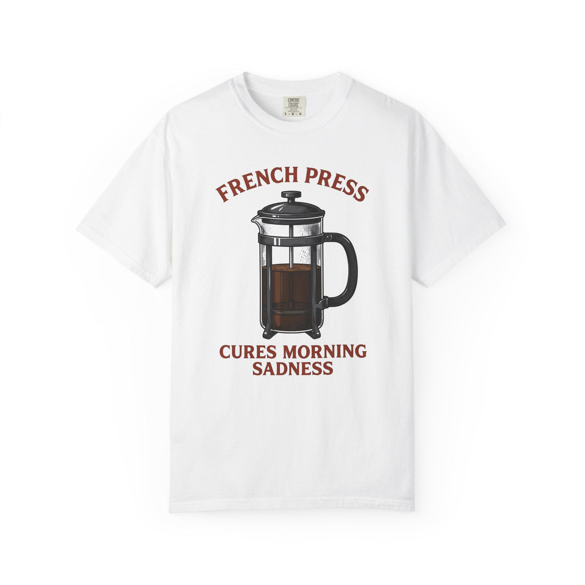 French Press T-Shirt Coffee Cafe Gift Women Sketch T-Shirt Cafetiere T-Shirt Coffee Fan Coffee Art T-Shirt Coffee Shop Graphic Cartoon Coffee T-Shirt