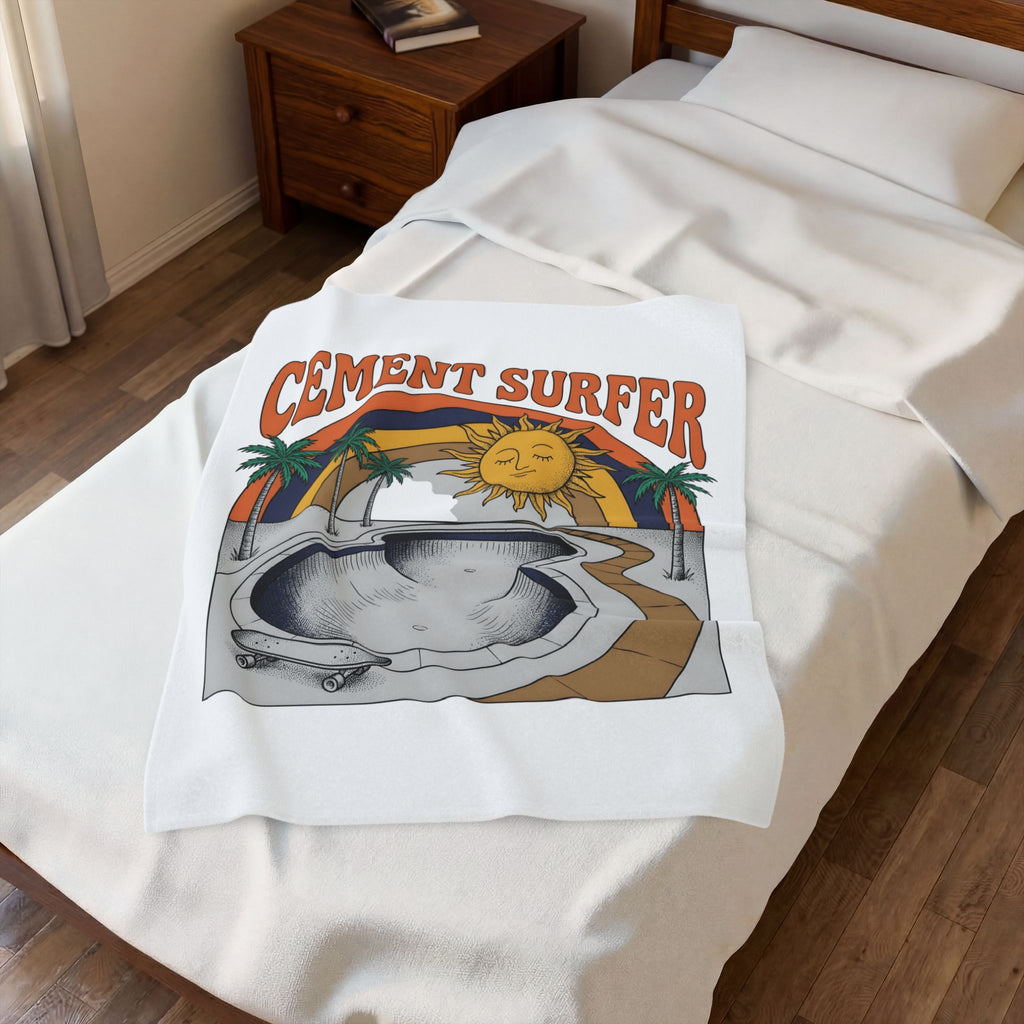Skate Pool Blanket Skateboarding Watersport Gift Women Hand Drawn Blanket Skatepark Blanket Skater Enthusiast Drawing Blanket Surfing Graphic