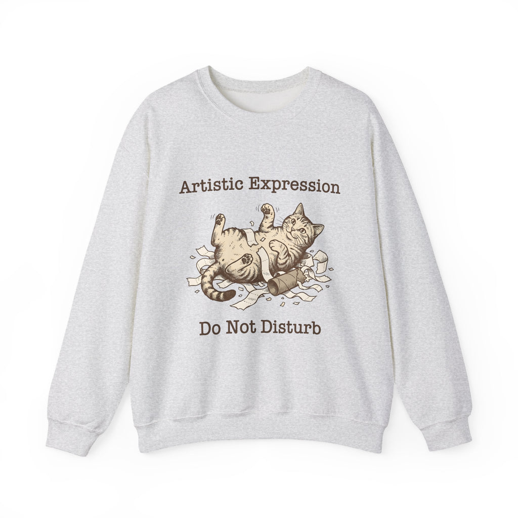 Funny Cat Sweatshirt Cat Joke Gift Women Cartoon Sweatshirt Kitten Sweatshirt Feline Fan Cartoonish Sweatshirt Pun Graphic Hand Drawn Paper Towel Sweatshirt