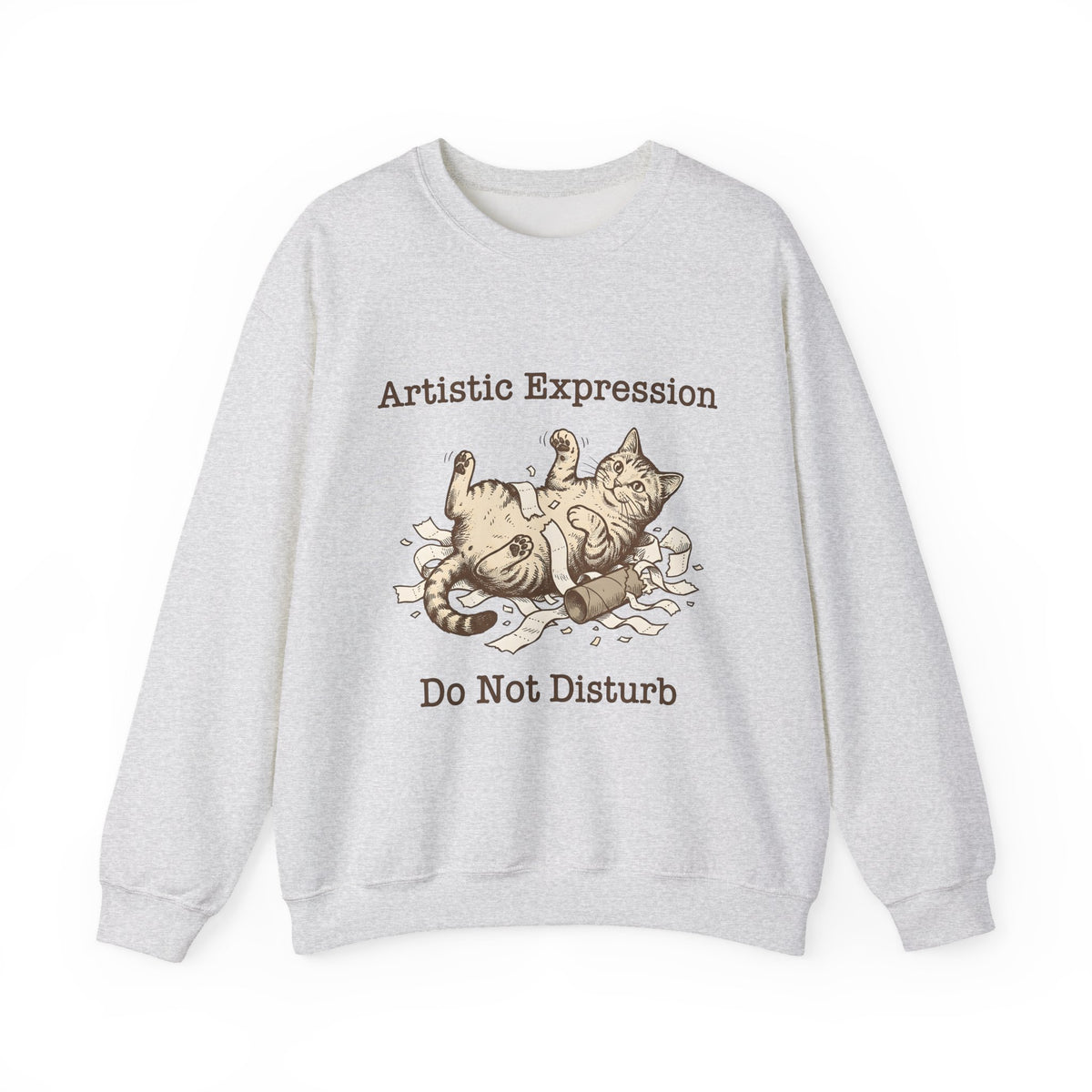Funny Cat Sweatshirt Cat Joke Gift Women Cartoon Sweatshirt Kitten Sweatshirt Feline Fan Cartoonish Sweatshirt Pun Graphic Hand Drawn Paper Towel Sweatshirt
