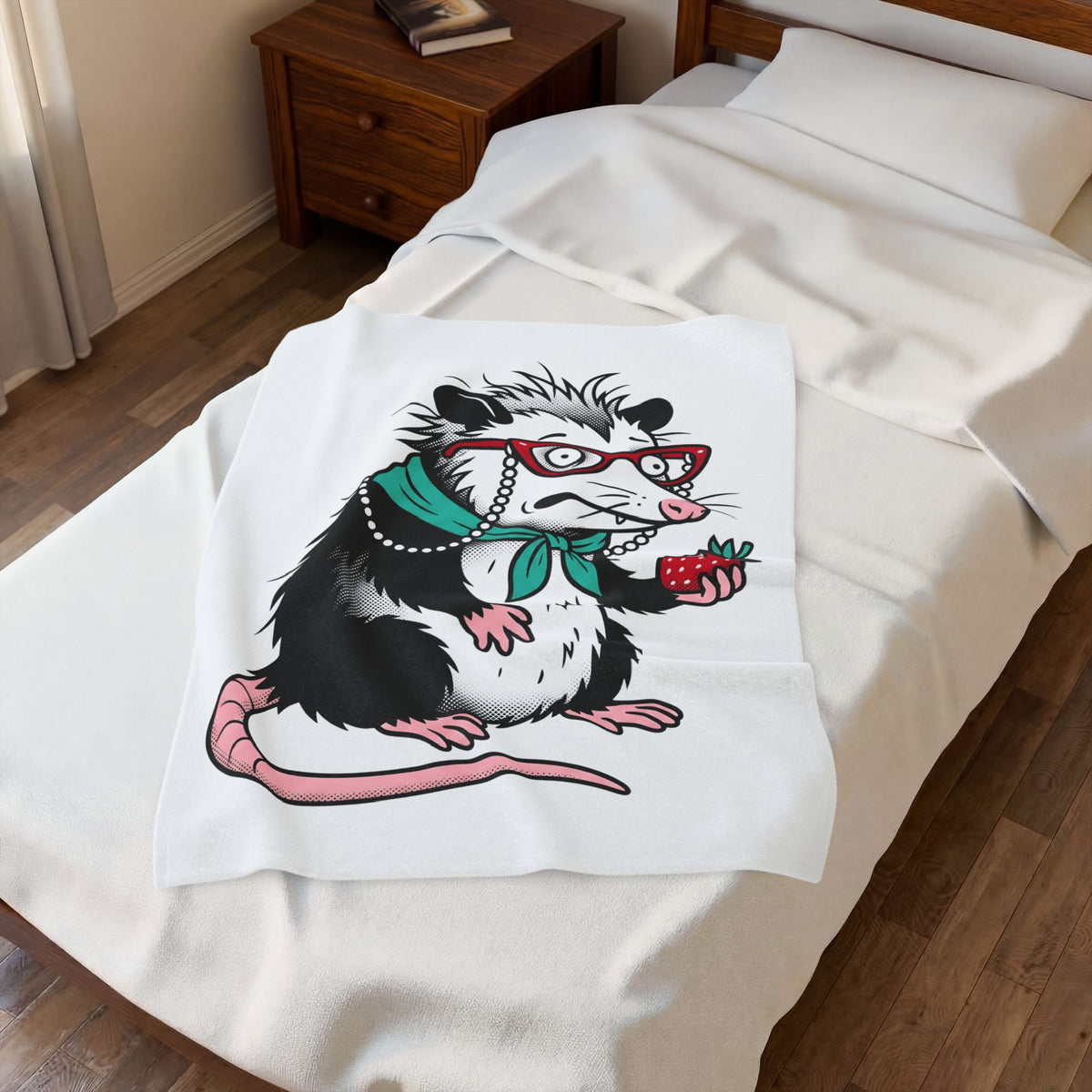 Opossum Possum Wildlife Gift Comic Possum Opossum Fan Opossum Wildlife Blanket