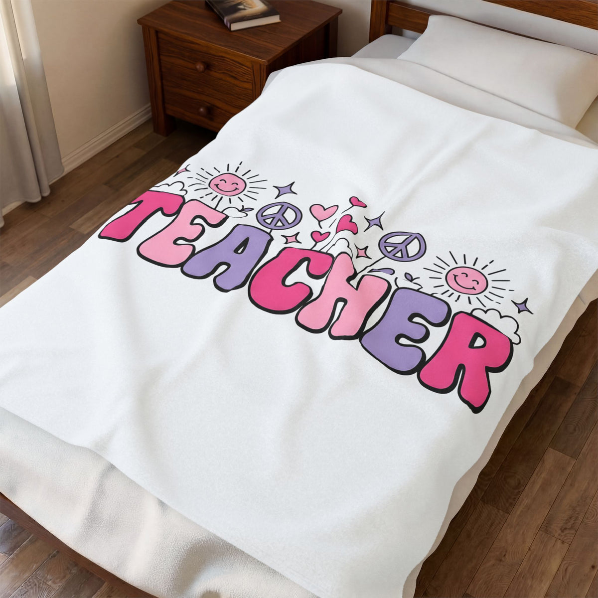 Educator Design Blanket Teacher Gratitude Gift Women Cute Blanket Teaching Graphic Blanket Educator Enthusiast Retro Illustration Appreciation