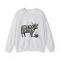 Fuzzy Cattle Sweatshirt Coffee Creatures Gift Women Classic Sweatshirt Cow Sweatshirt Coffee Fan Vintage Sweatshirt Animal Graphic Outline Latte Cup Sweatshirt
