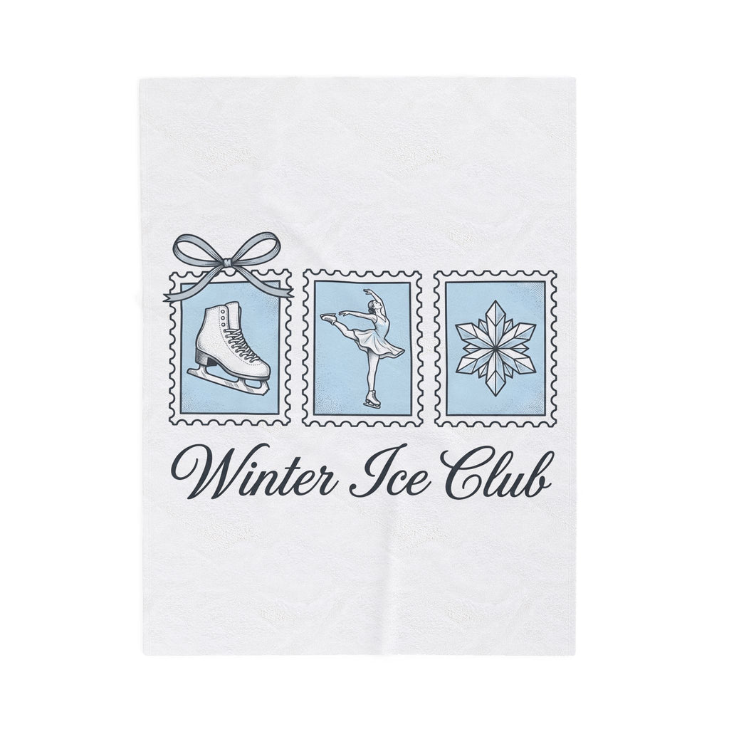 Ice Figure Blanket Sports & Activities Frost Gift Women Antique Artwork Blanket Ice Sculpture Blanket Athlete Enthusiast Vintage Art Blanket Frosty