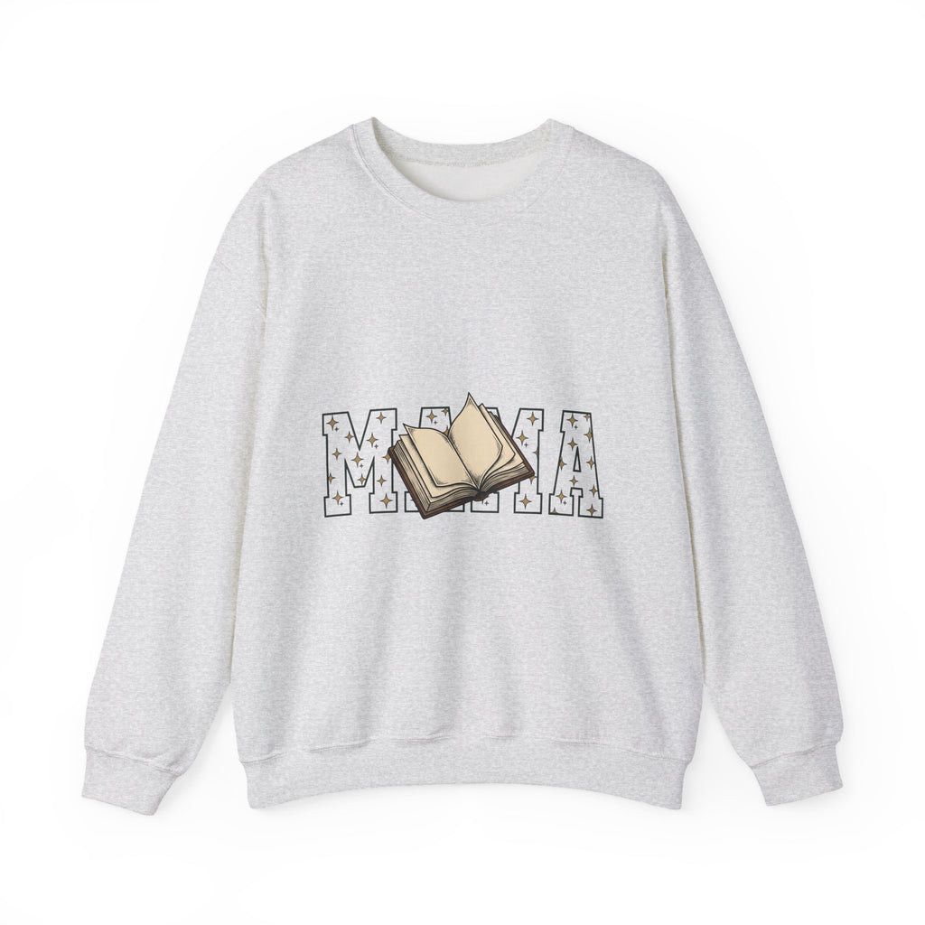 Open Book Sweatshirt Mom Novels Gift Women Cartoon Sweatshirt Booklet Sweatshirt Mother Fan Illustrated Sweatshirt Book Graphic Line Art Stars Sweatshirt