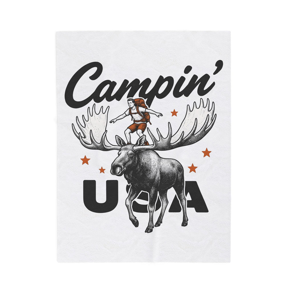 Deer Rv Blanket America Hiking Gift Women Rustic Blanket Camper Blanket Patriot Fan Country Blanket Trekker Graphic Doodle Shining Stars Blanket