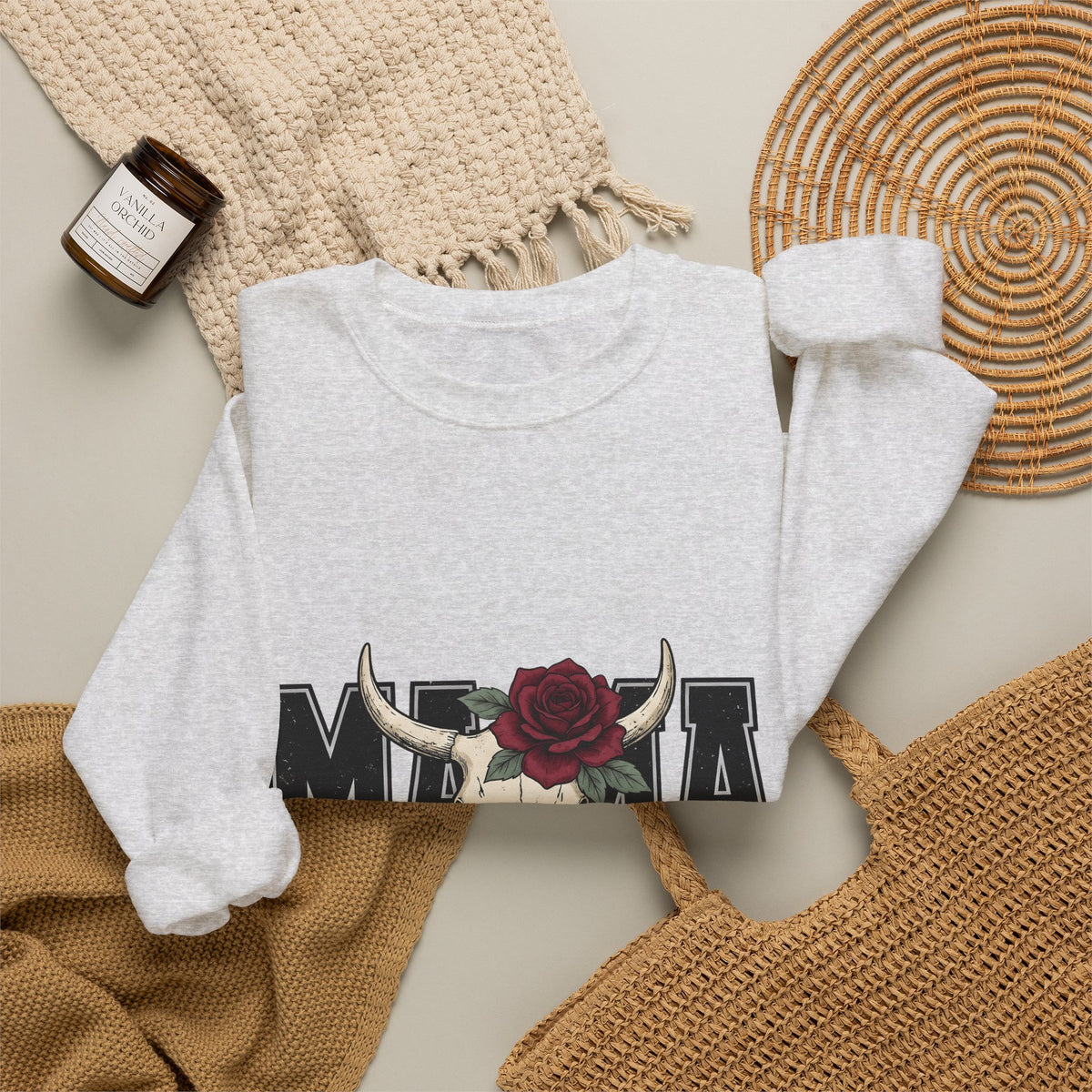 Bull Skull Sweatshirt Mom Hippie Gift Women Rustic Sweatshirt Cow Skull Sweatshirt Mother Enthusiast Vintage Sweatshirt Bohemian Graphic Retro Floral Rose