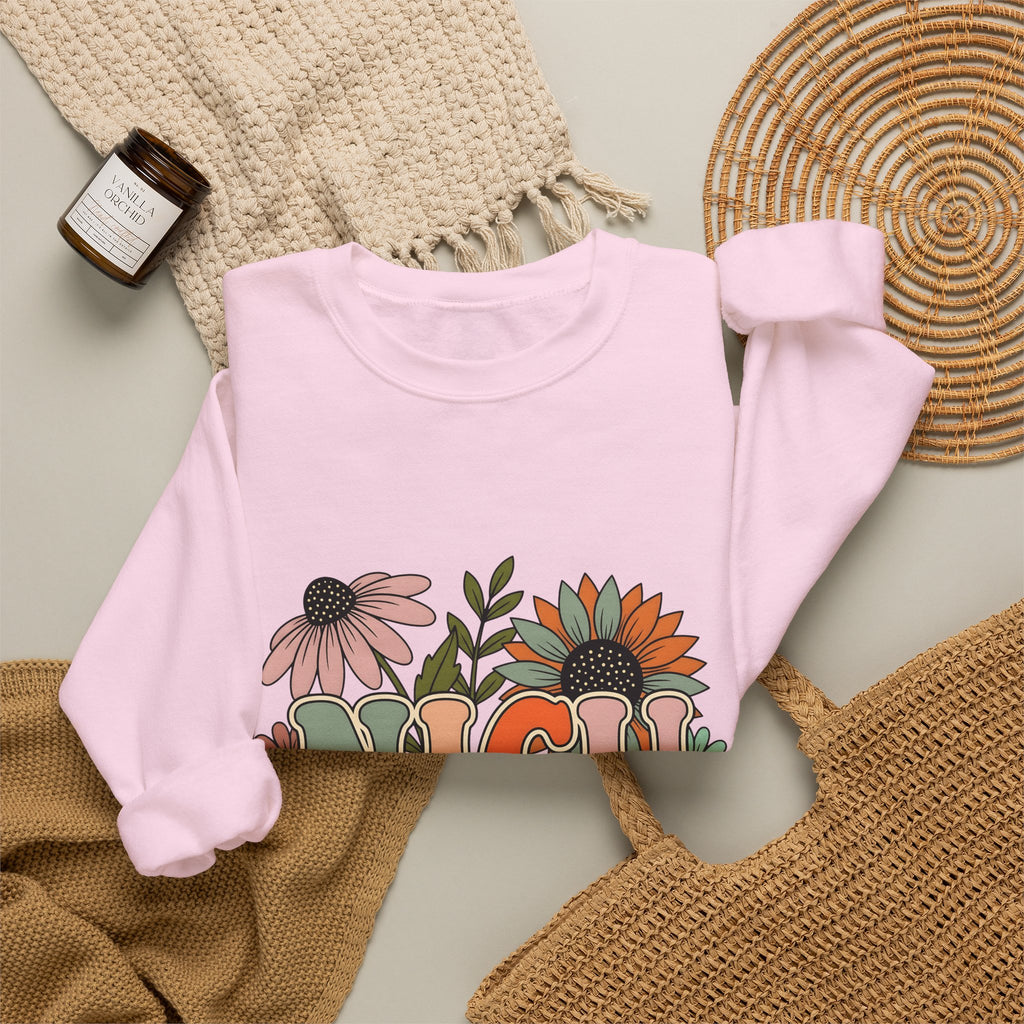 Flower Print Sweatshirt NICU Nurse Healthcare Gift Women Hippie Sweatshirt Floral Sweatshirt Nurse Practitioner Enthusiast Bohemian Sweatshirt Medical Graphic