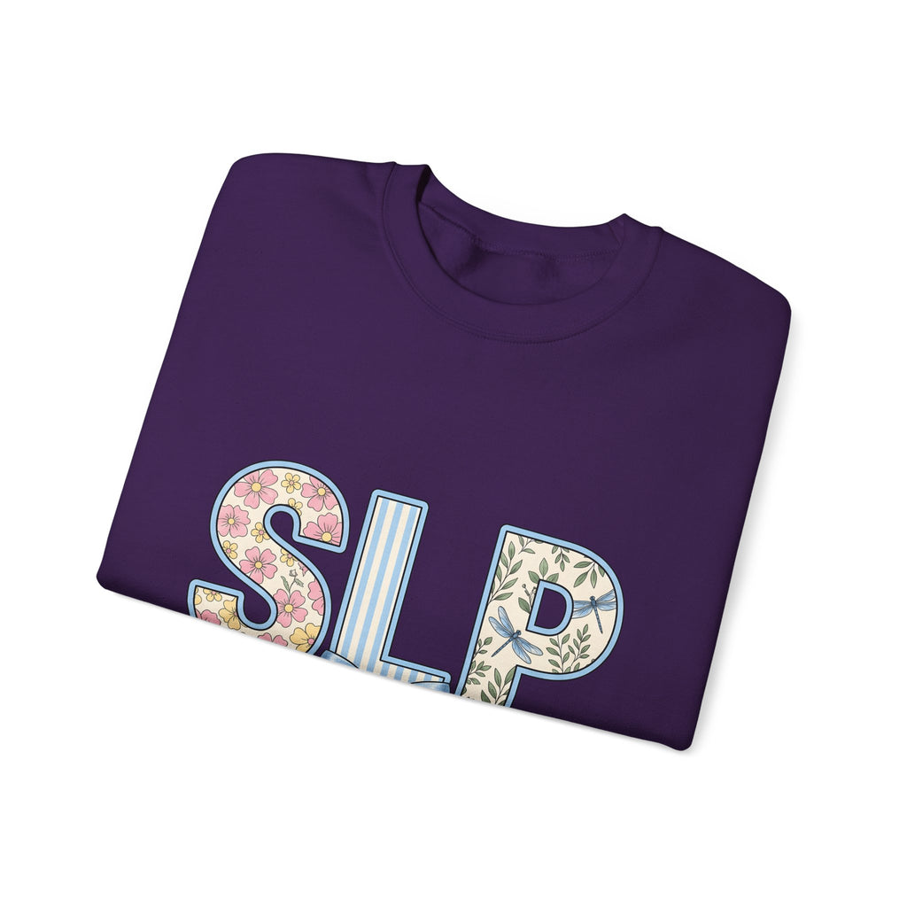 Floral Dragonfly Monogram Sweatshirt Speech Therapist Educator Gift Women Whimsical Sweatshirt Monogram Sweatshirt Speech Pathology Enthusiast Whimsy