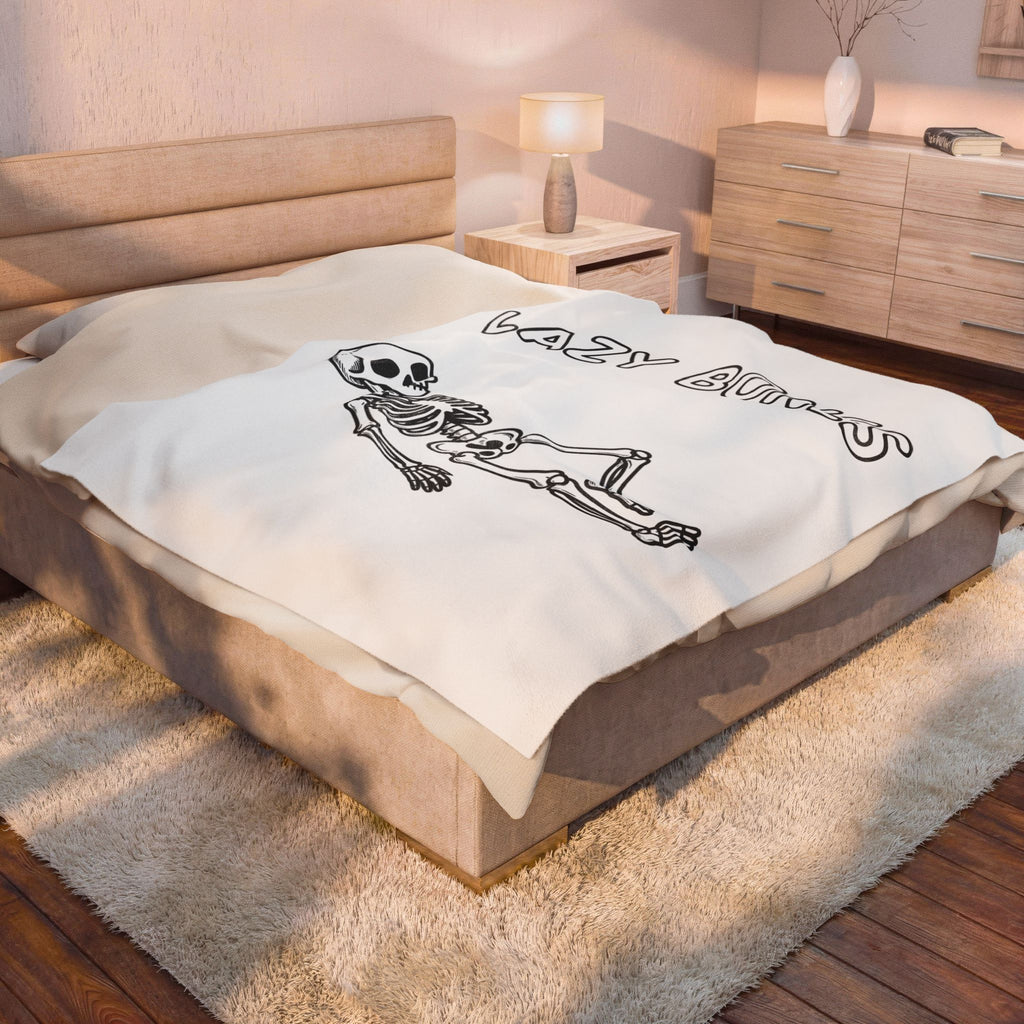 Skeleton Graphic Blanket Funny Halloween Gift Women Cartoon Blanket Skull Blanket Humor Fan Spooky Graphic Design Retro Bones Blanket