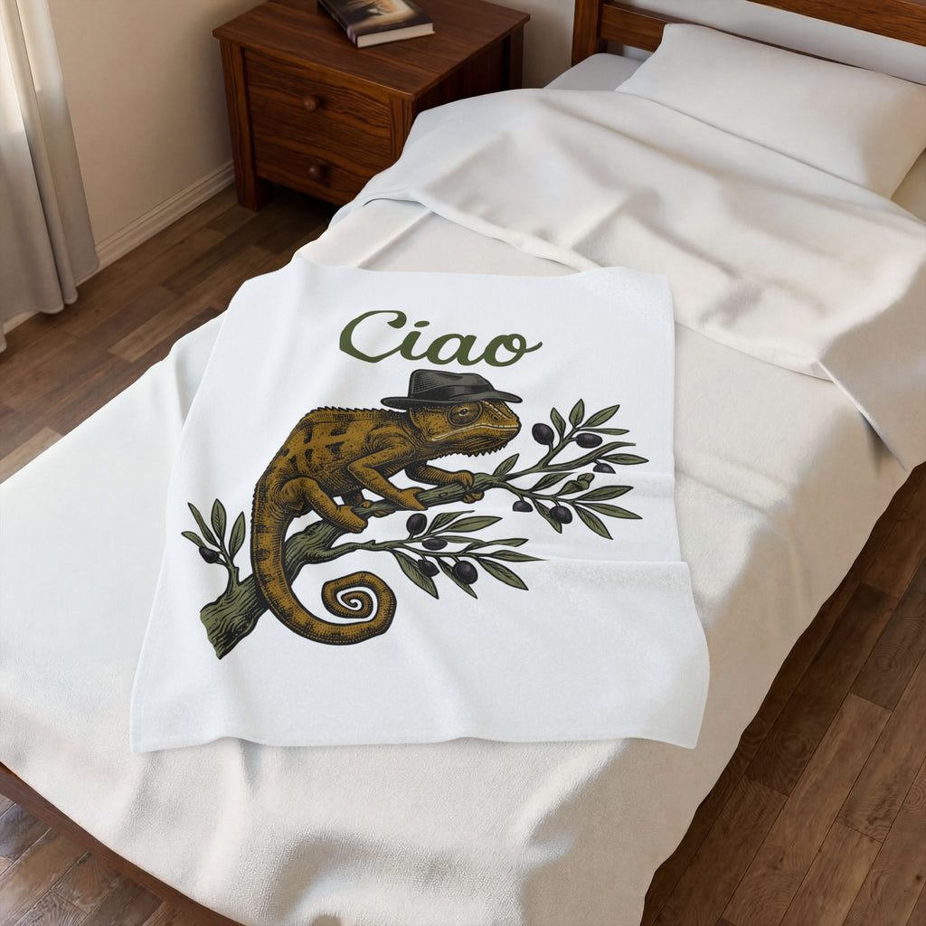 Reptile Hat Blanket Funny Nature Gift Women Classic Blanket Animal Hat Blanket Humor Fan Retro Blanket Wildlife Graphic Doodle Branch Blanket