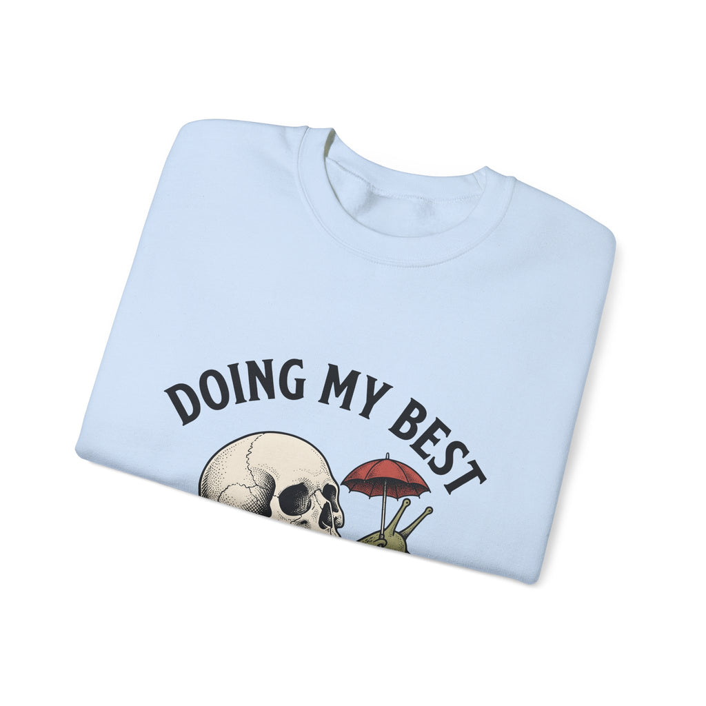 Snail Skeleton Funny Gothic Gift Retro Snail Humor Fan Vintage Dark Sketch Parasol Sweatshirt