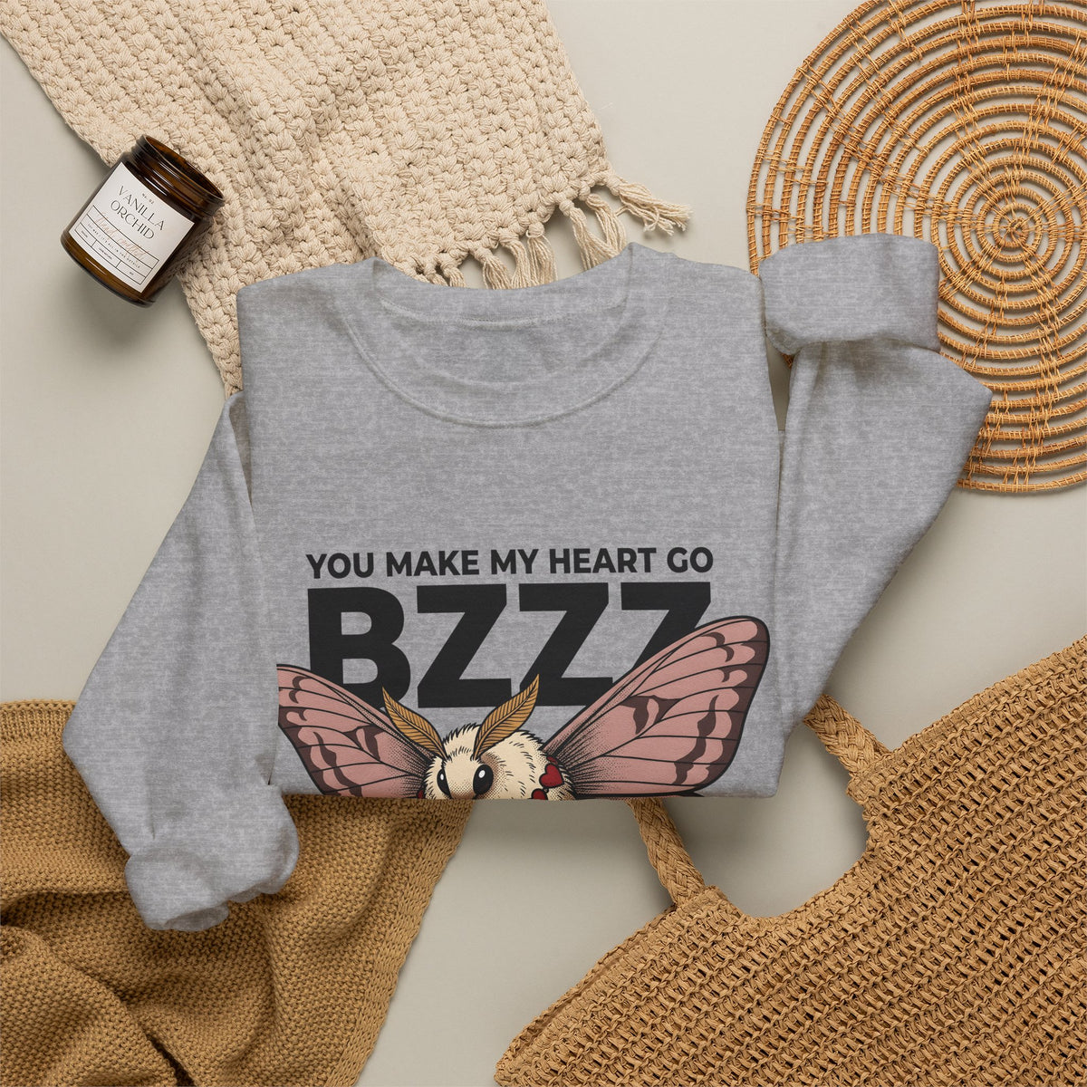 Moth Sweatshirt St. Valentine's Day Affection Gift Women Neo Traditional Sweatshirt Bug Sweatshirt Valentine Fan Vintage Sweatshirt Tender Graphic Antique